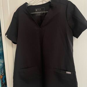 Figs Black Scrub Top